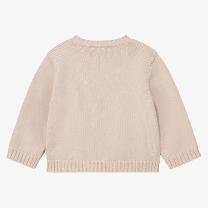 Logo Cardigan - Almond