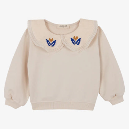 Embroidered Collar Sweater - Ivory