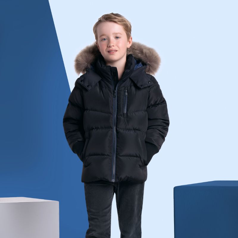 Puffer Coat - Black&amp; Blue