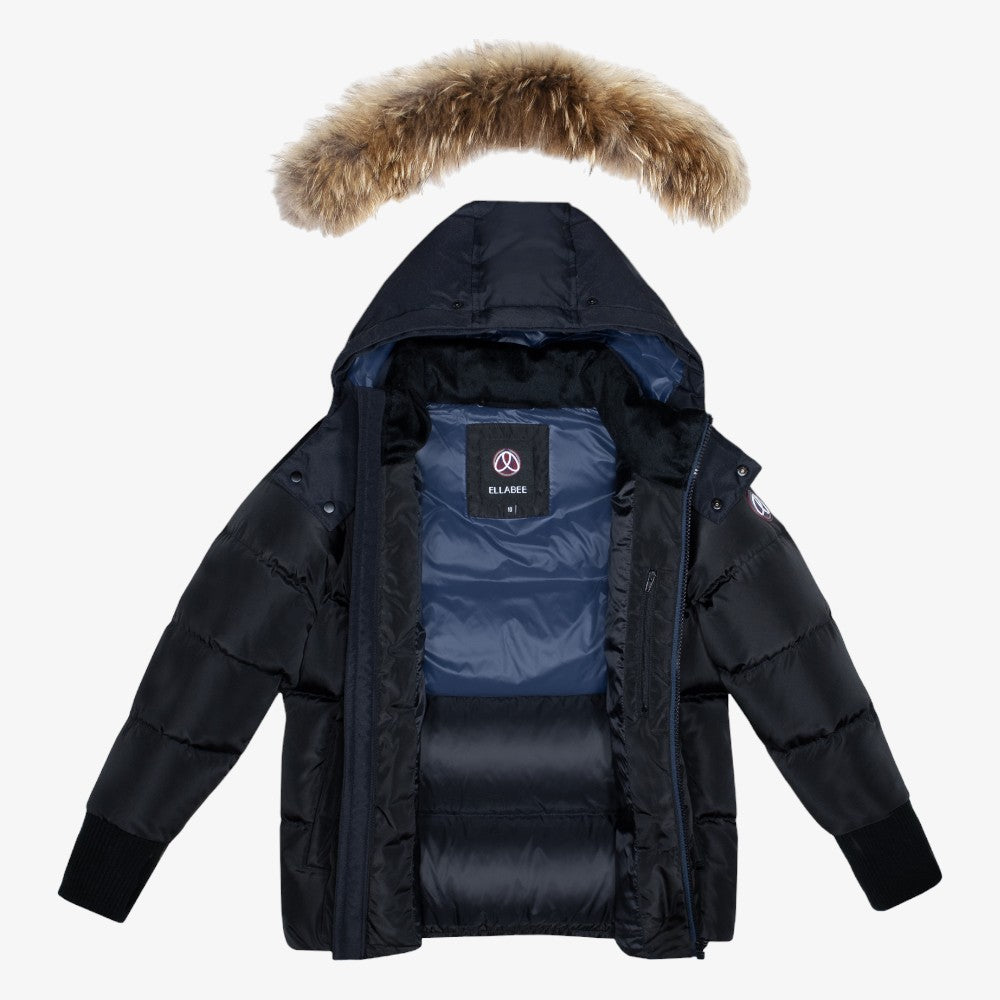 Puffer Coat - Black&amp; Blue