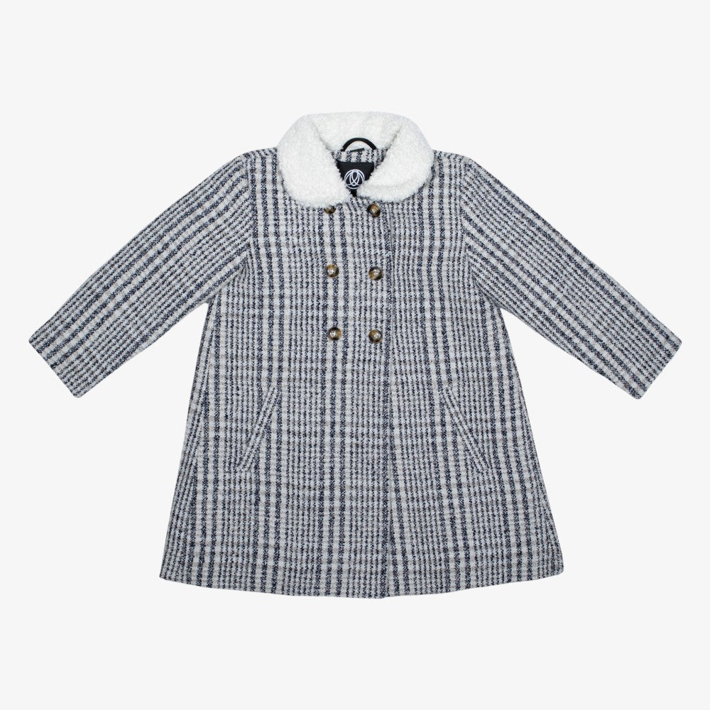 Wool Coat - Navy Plaid