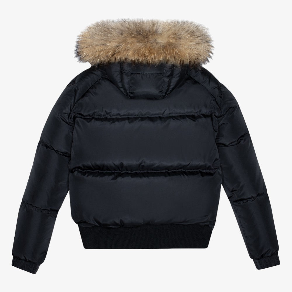 Shearling Collar Bomber - Black