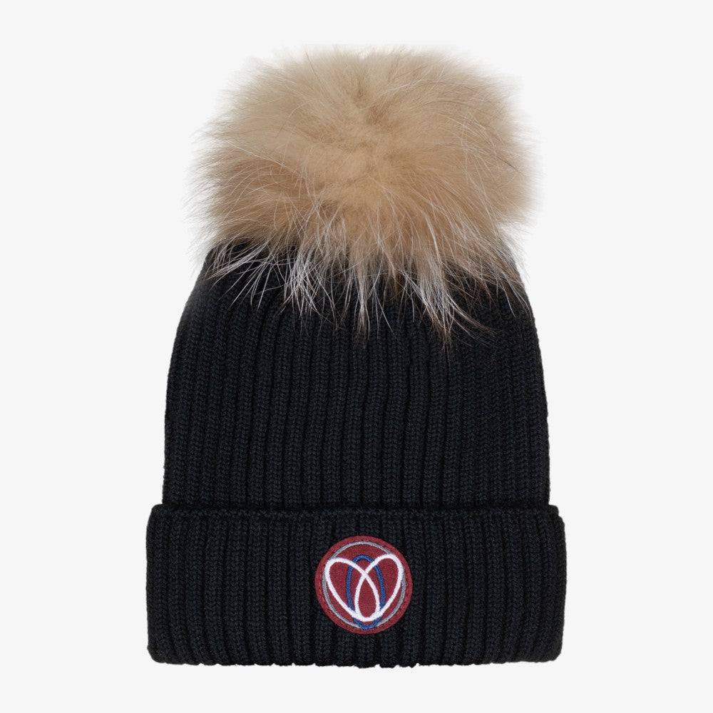 Fur Pom Hat - Black