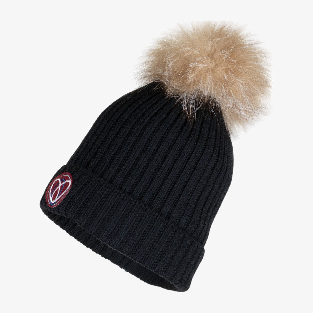 Fur Pom Hat - Black