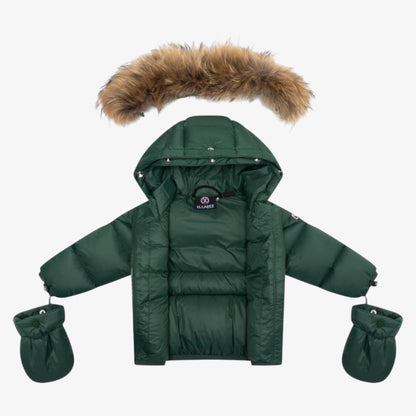 Fur Corduroy Coat - Green