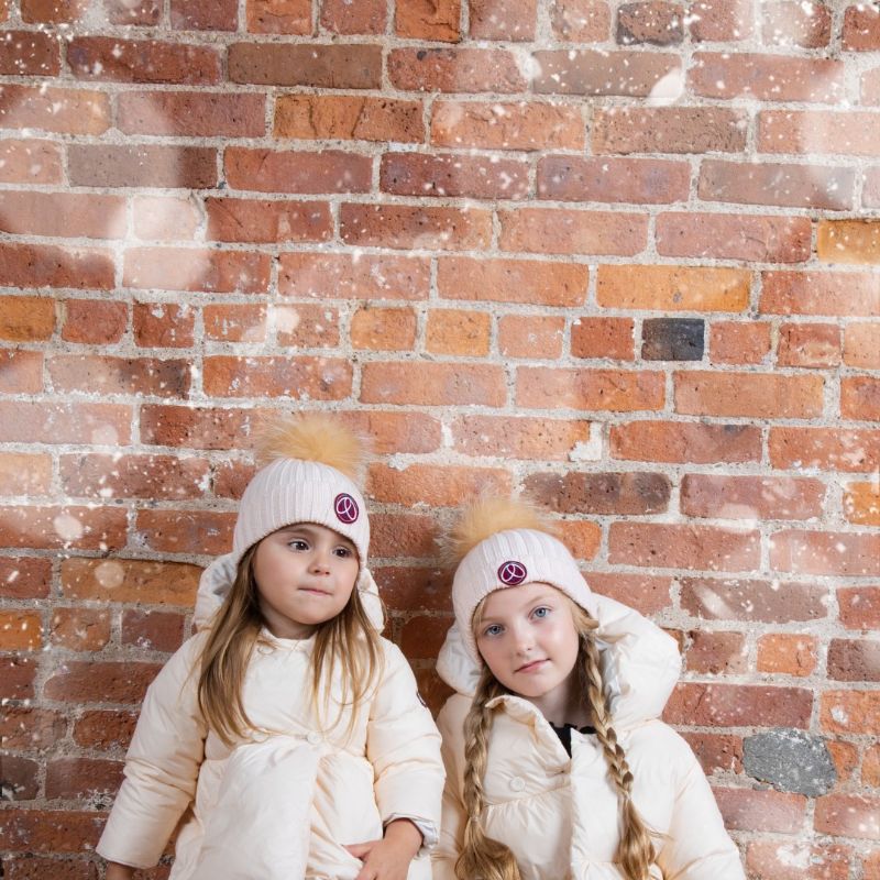Fur Pom Pom Hat - Pink