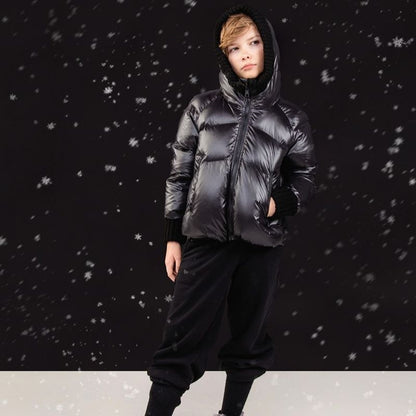 Knit Hood Puffer - Black