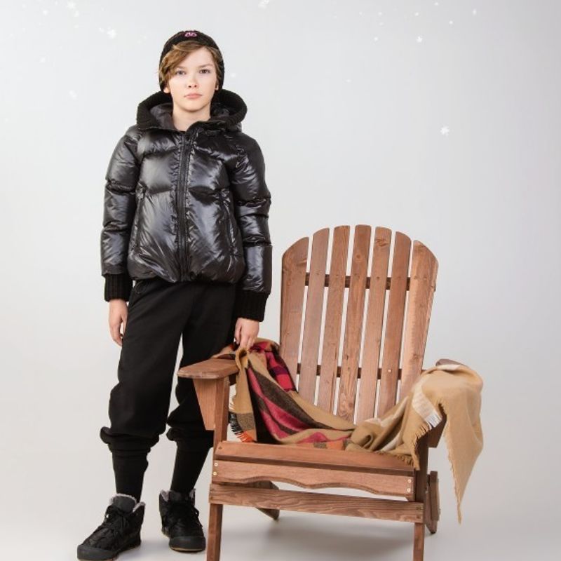 Knit Hood Puffer - Black
