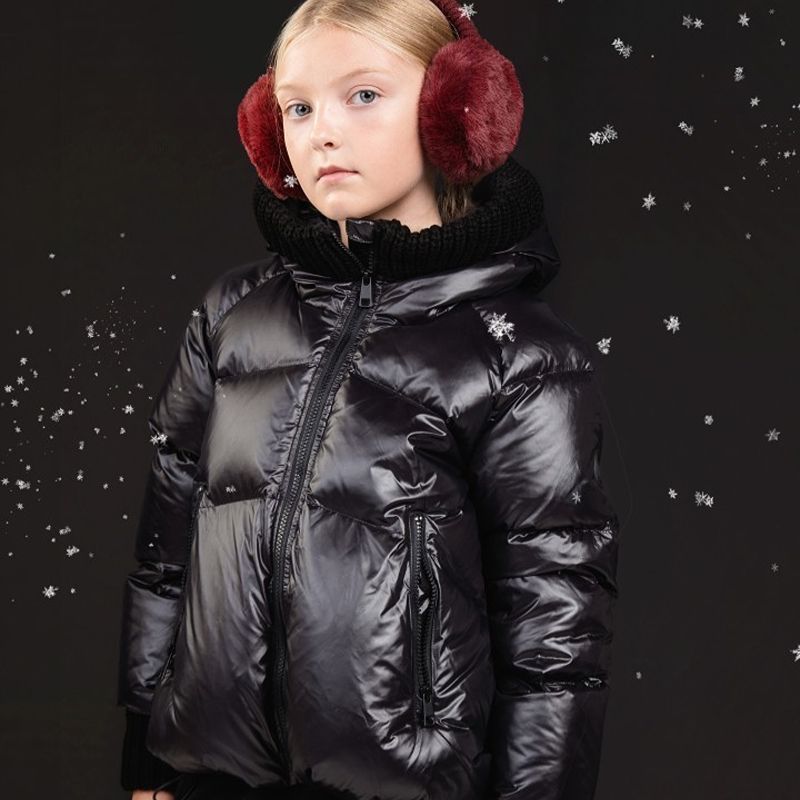 Knit Hood Puffer - Black
