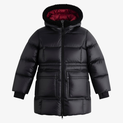 Long Jacket Knit Hood - Black