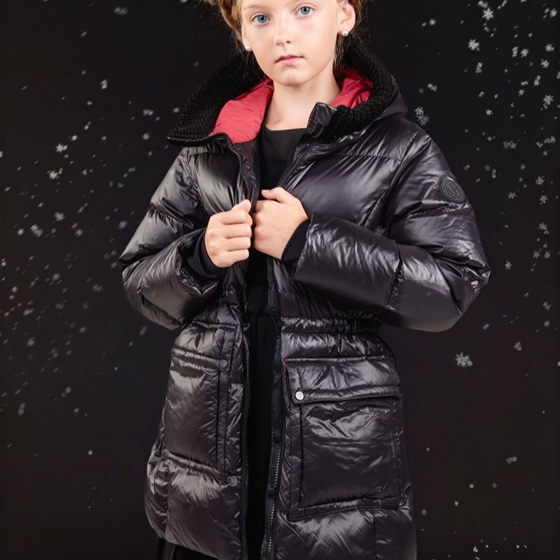 Long Jacket Knit Hood - Black