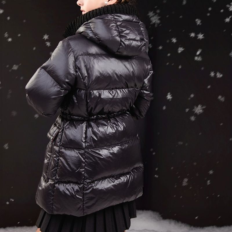 Long Jacket Knit Hood - Black