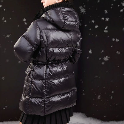 Long Jacket Knit Hood - Black