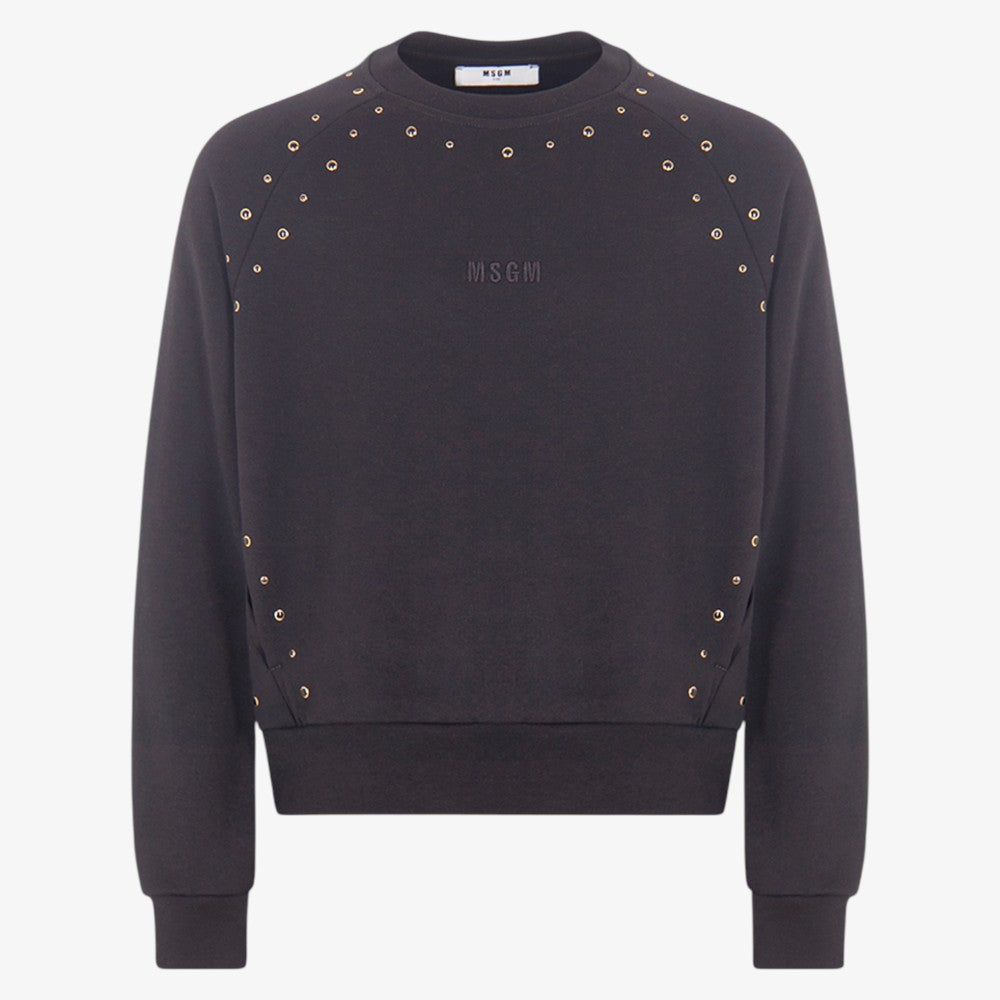 Fleece Stud Sweatshirt - Black