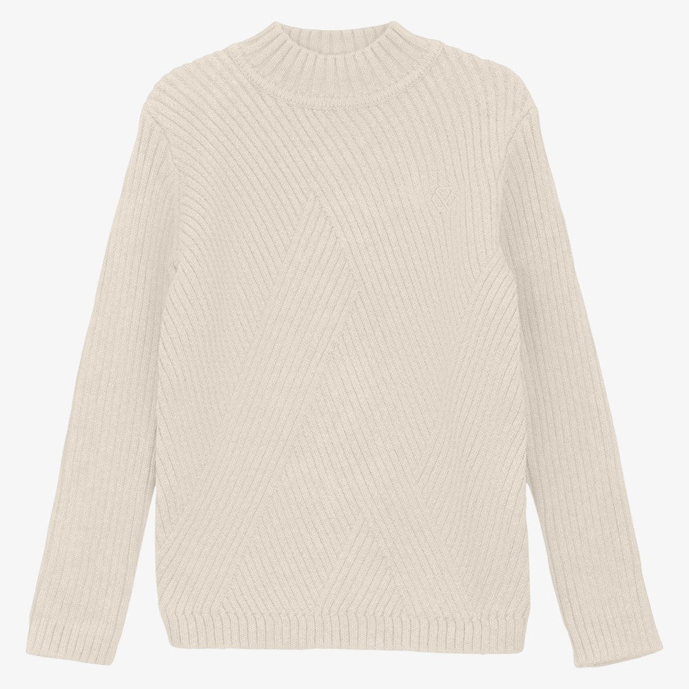 Diagonal Rib Sweater - Cream