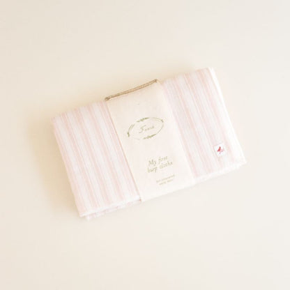 Ticking Burp Cloth - Pink