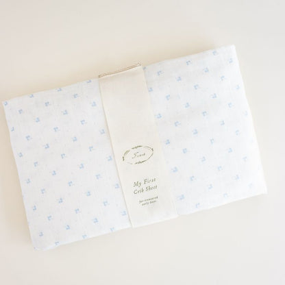 Calico Crib Sheet - Blue