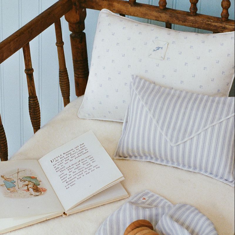 Ticking Pillow - Blue
