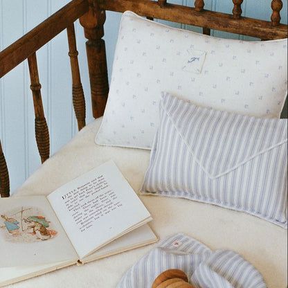 Ticking Pillow - Blue