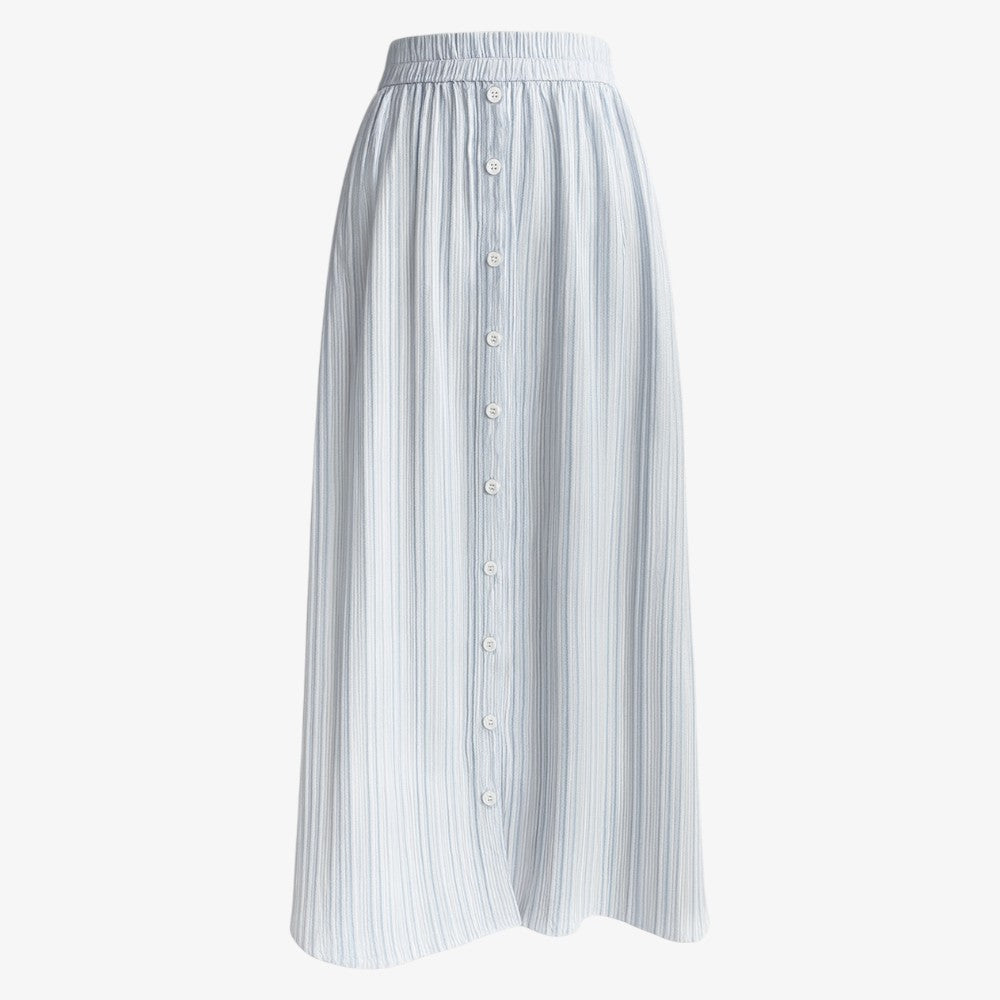 Stripe Maxi Skirt - White