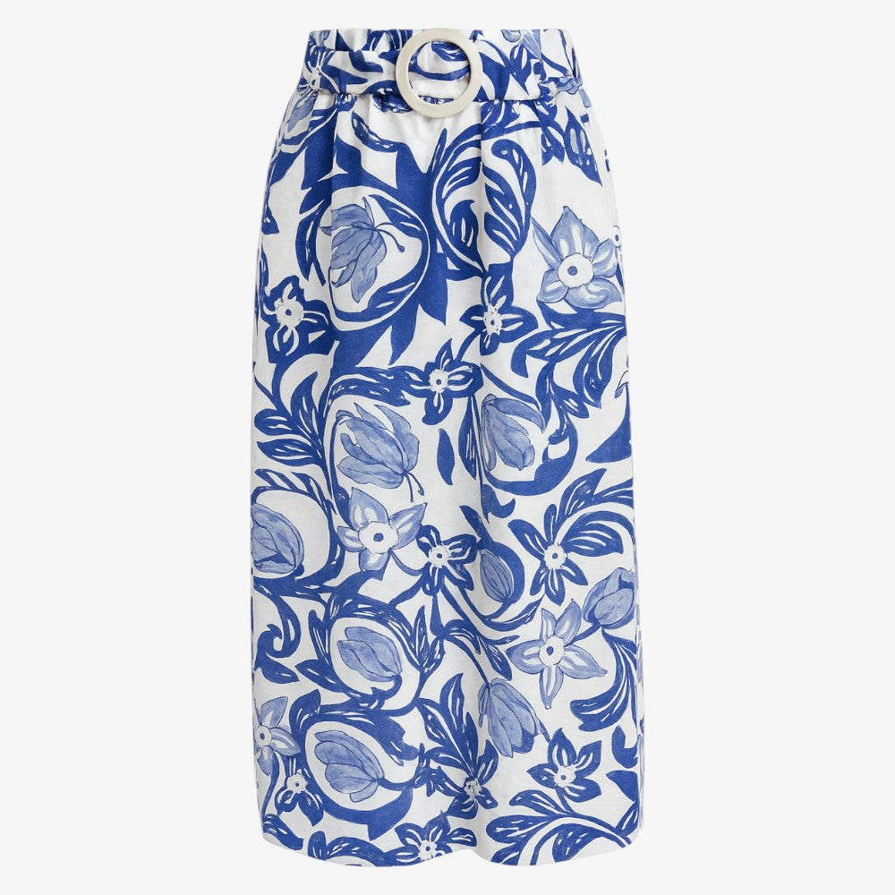 Floral Maxi Skirt - Blue