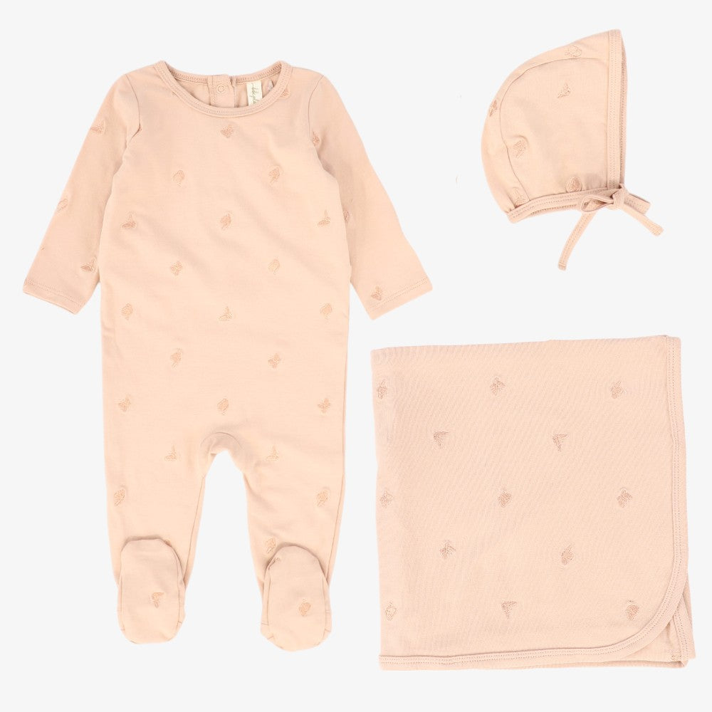 Embroidered Take Me Home Set - Peach