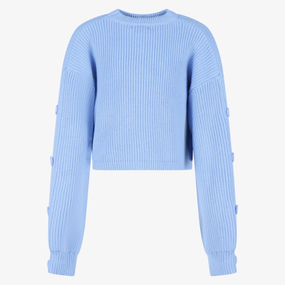 BUTTON SWEATER - Sky