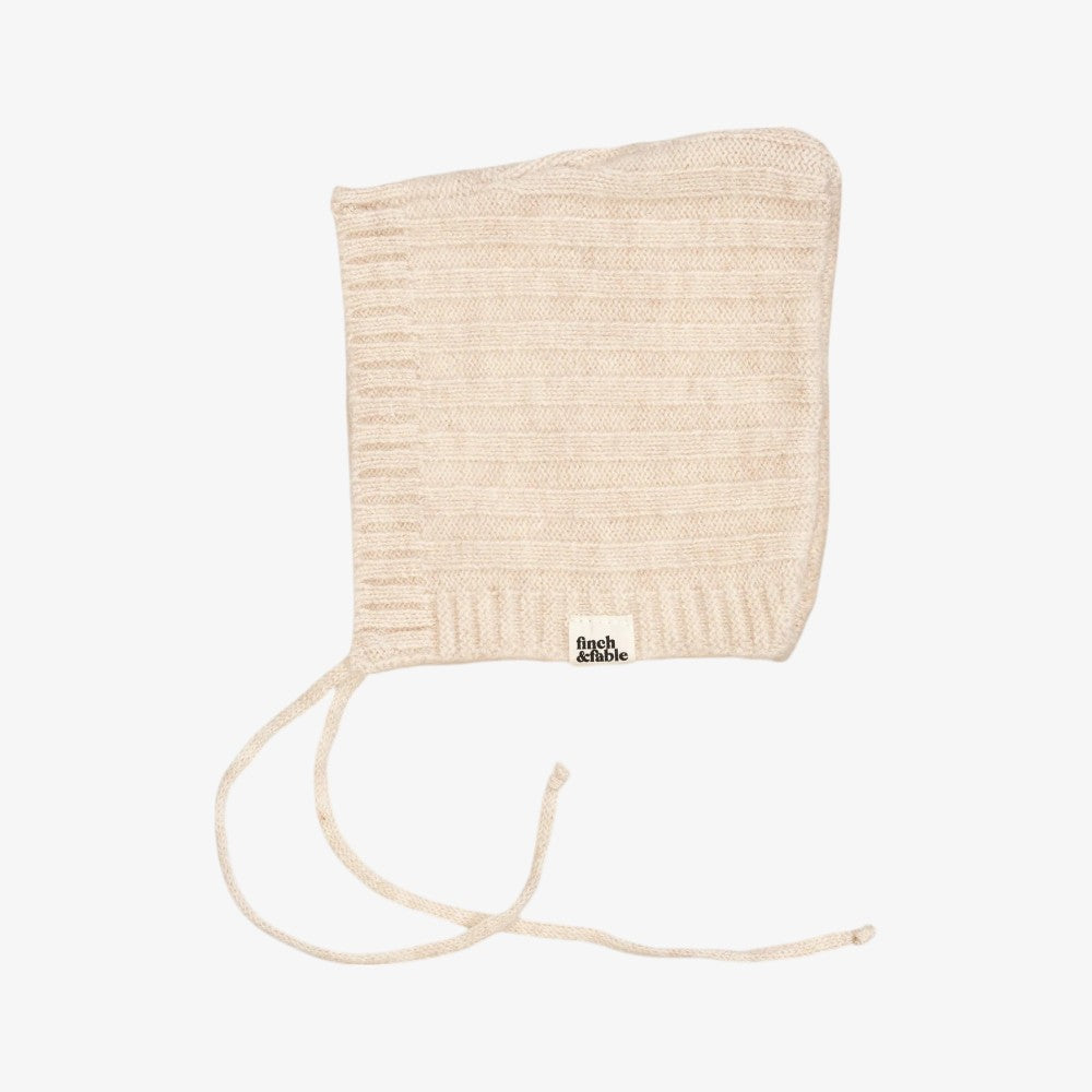 Wool Knit Bonnet - Milk