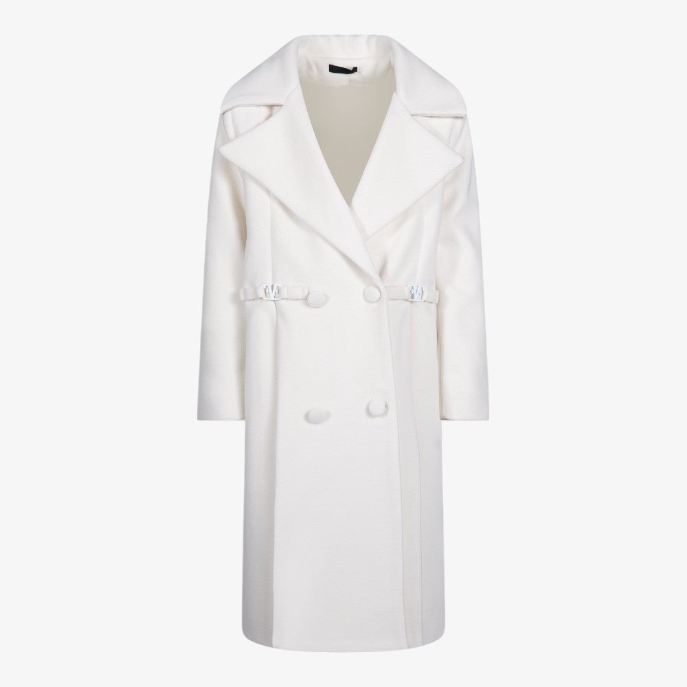 Double Logo Coat - Cream