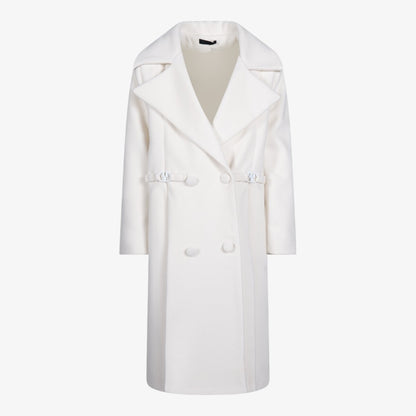 Double Logo Coat - Cream