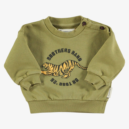 Tiger Print Sweatshirt - Olive