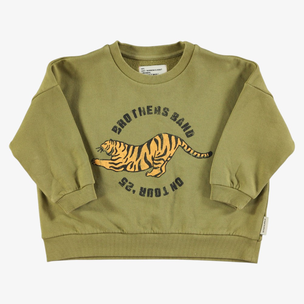 Tiger Print Sweatshirt - Olive