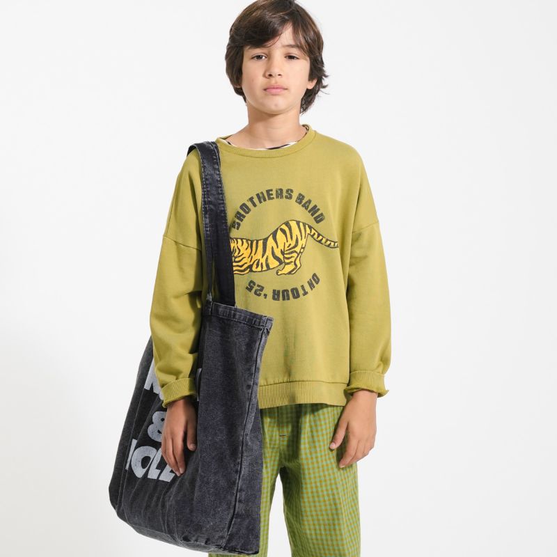 Tiger Print Sweatshirt - Olive