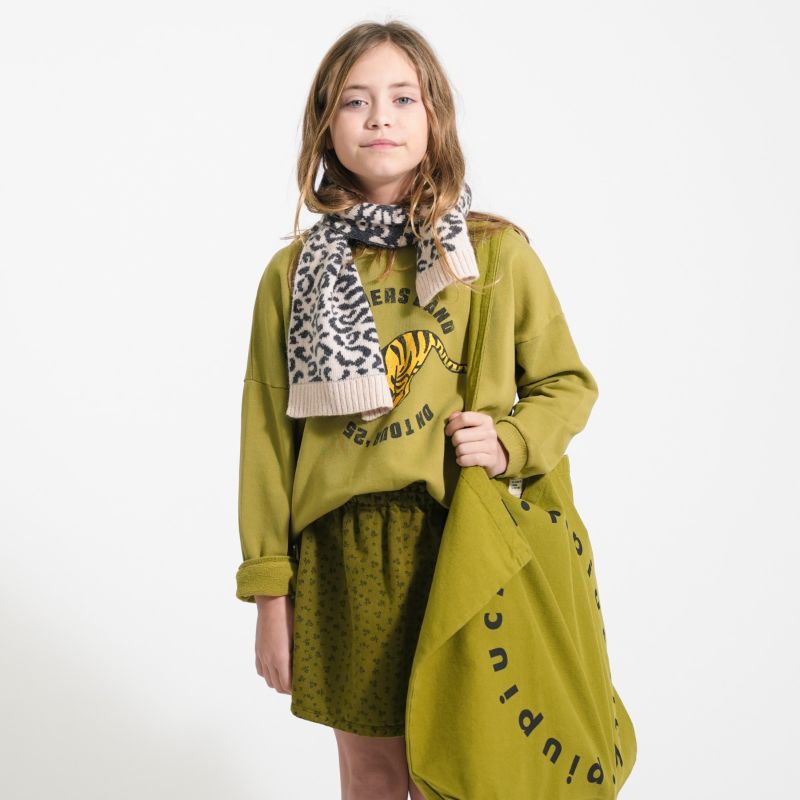 Tiger Print Sweatshirt - Olive