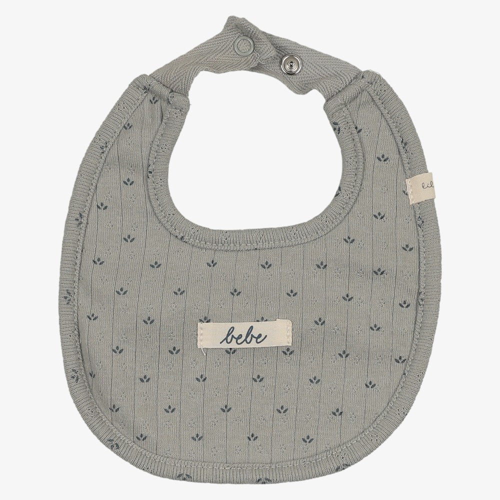 Floret Print Bib - Light Blue