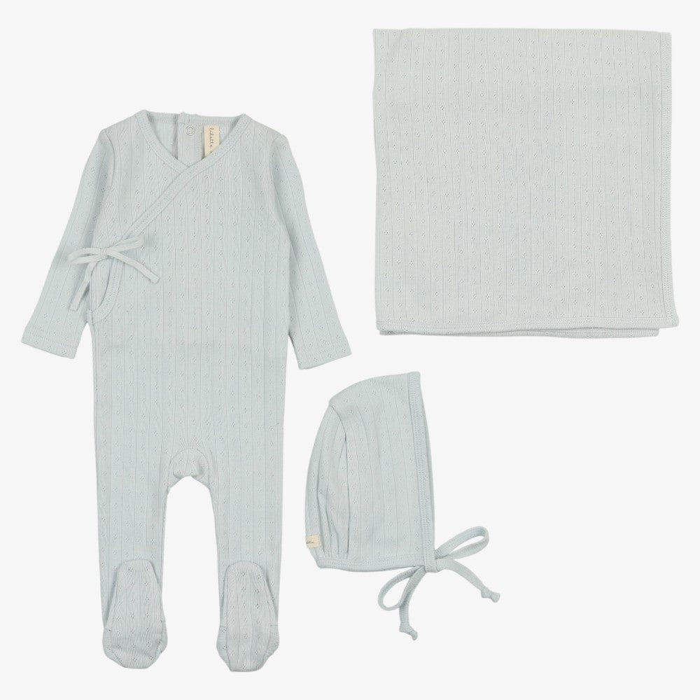 Fine Pointelle Take Me Home Set - Sky Blue