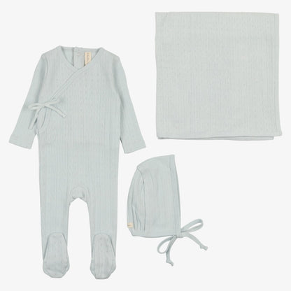 Fine Pointelle Take Me Home Set - Sky Blue