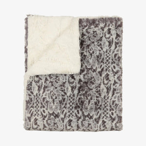 Peluche Lace Fur Blanket - Graphite