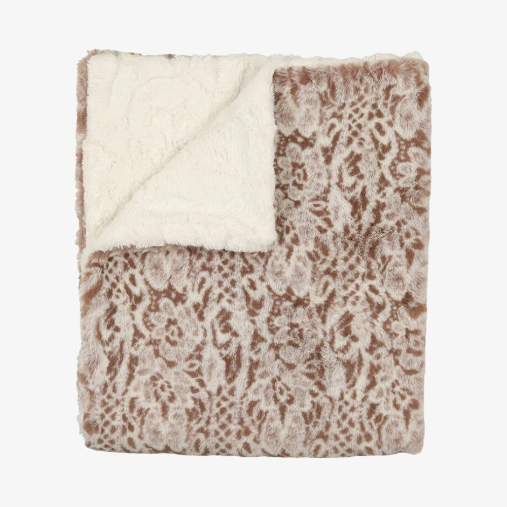 Lace Fur Blanket - Caramel