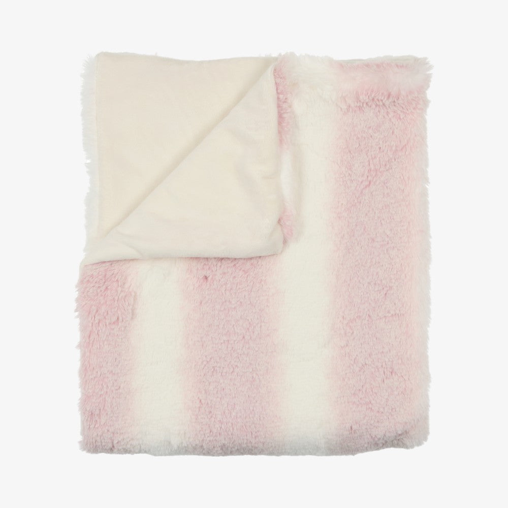 Peluche Heavy Fur Blanket - Rose Stripe