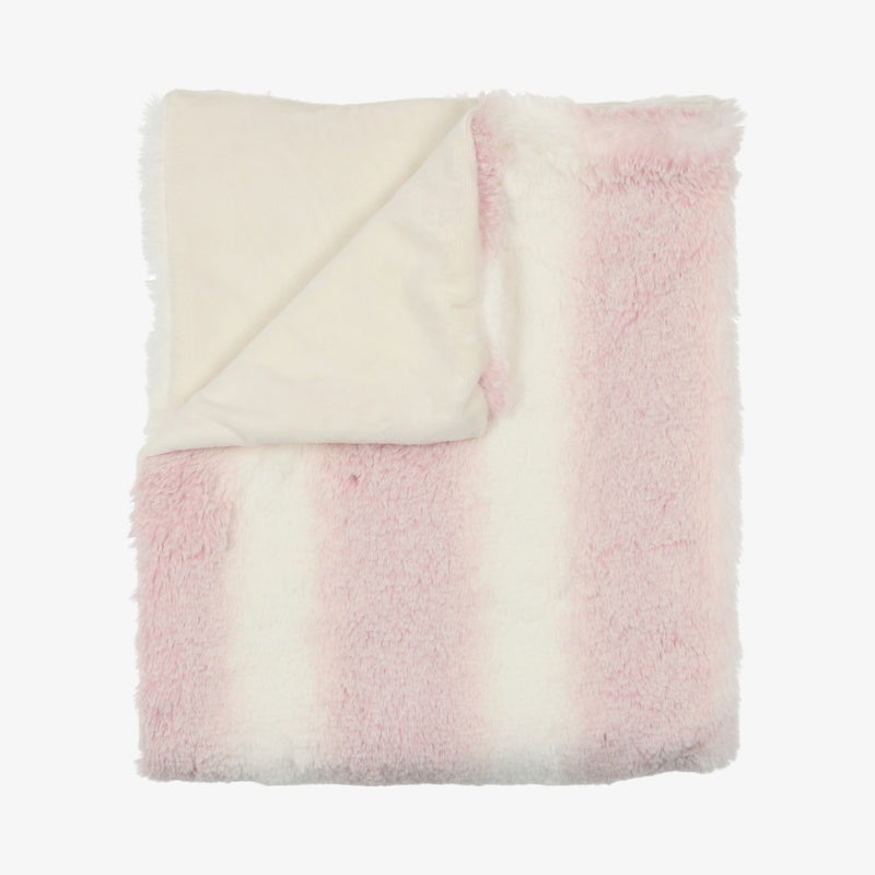 Heavy Fur Blanket - Rose Stripe