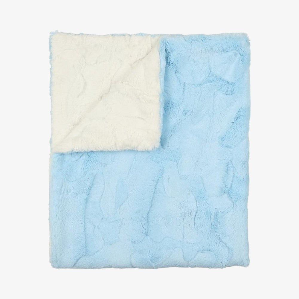 Solid Fur Blanket - Baby Blue-natural