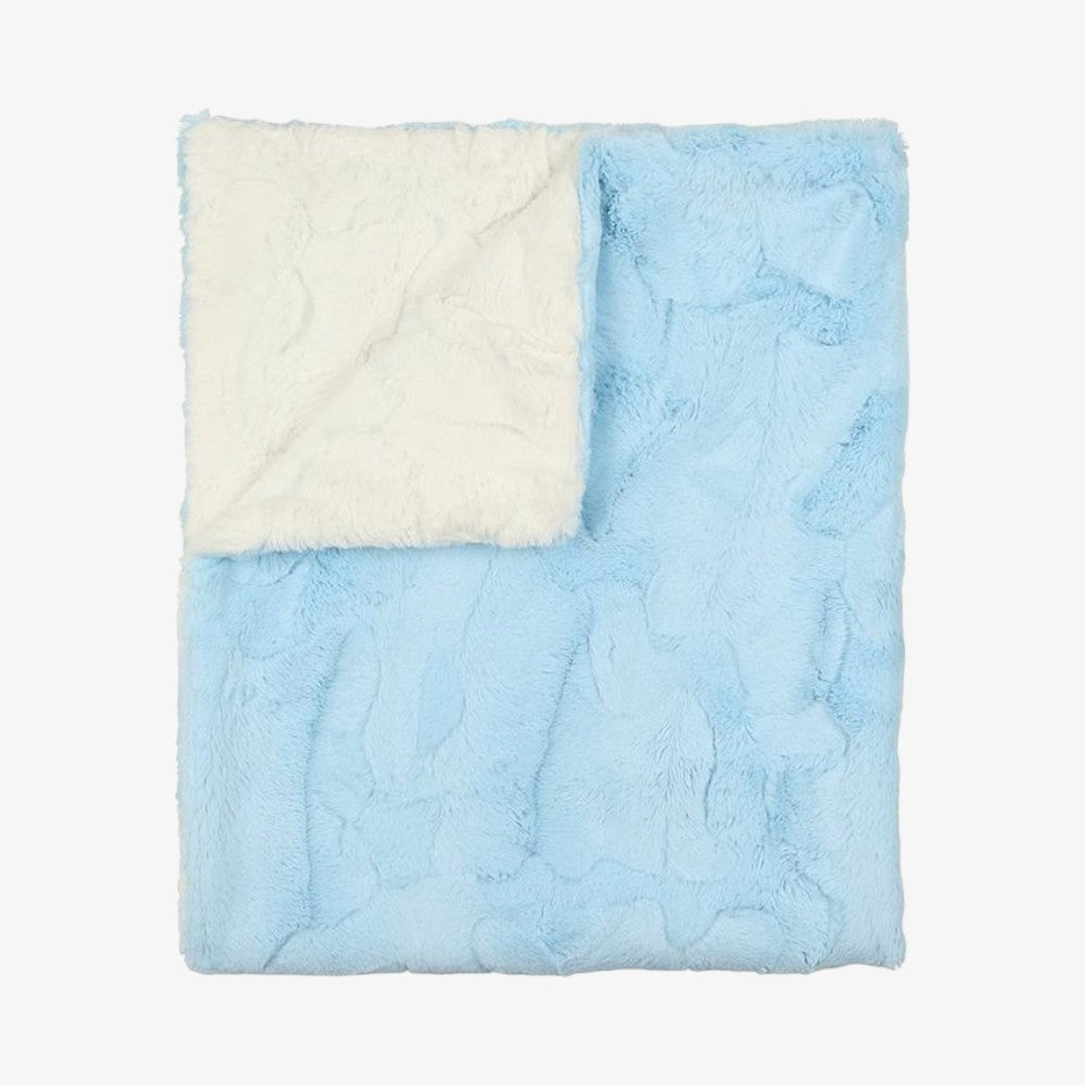 Peluche Solid Fur Blanket - Baby Blue-natural