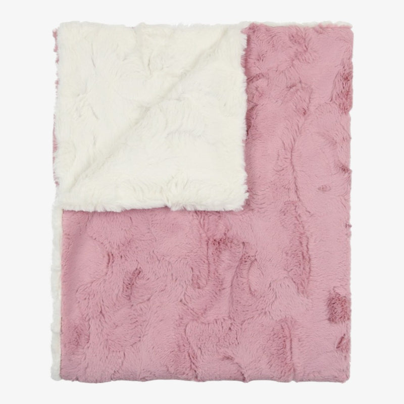 Solid Fur Blanket - Woodrose/natural
