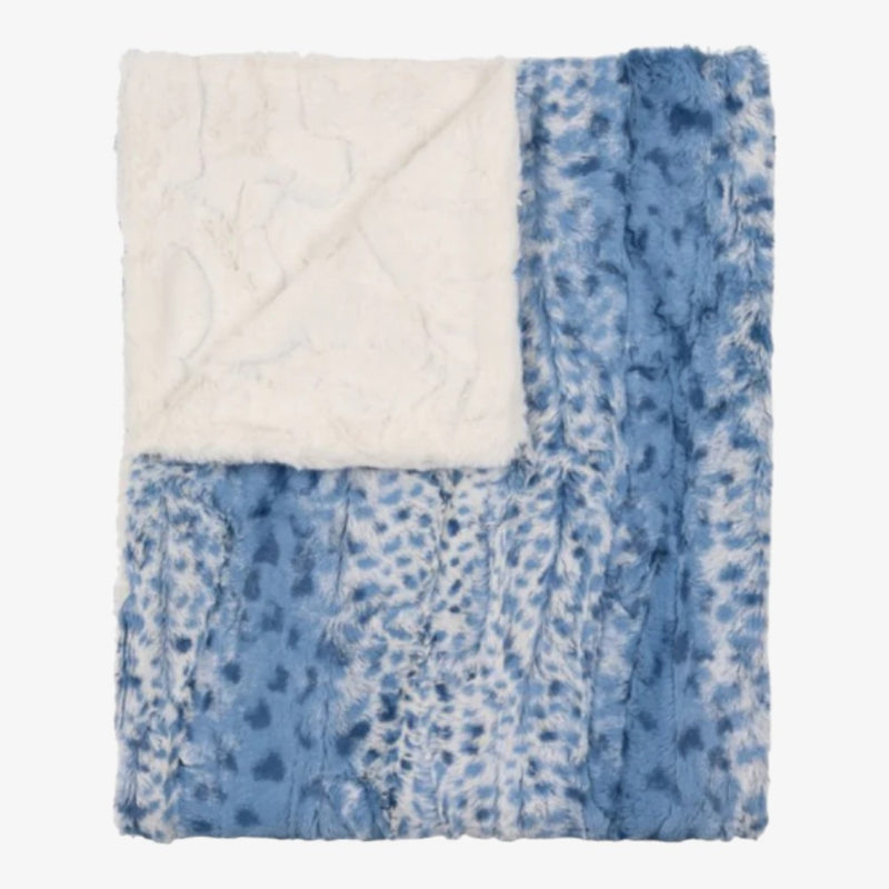 Peluche Leopard Blanket - Blue/natural