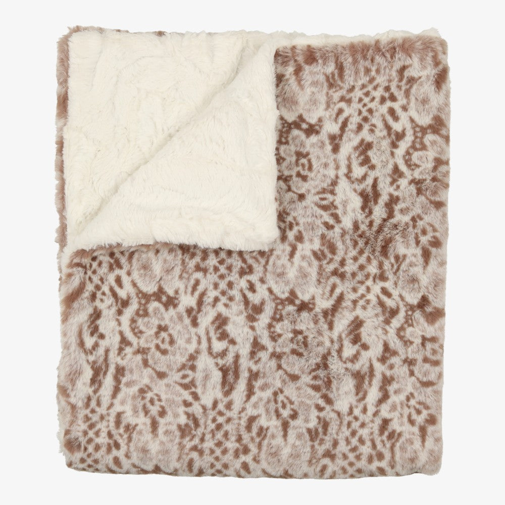 Peluche Lace Fur Blanket - CARAMEL