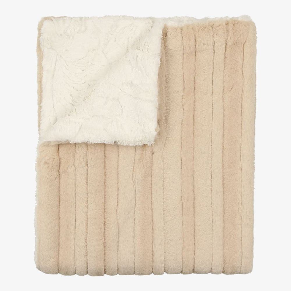 Peluche Panel Blanket - Latte