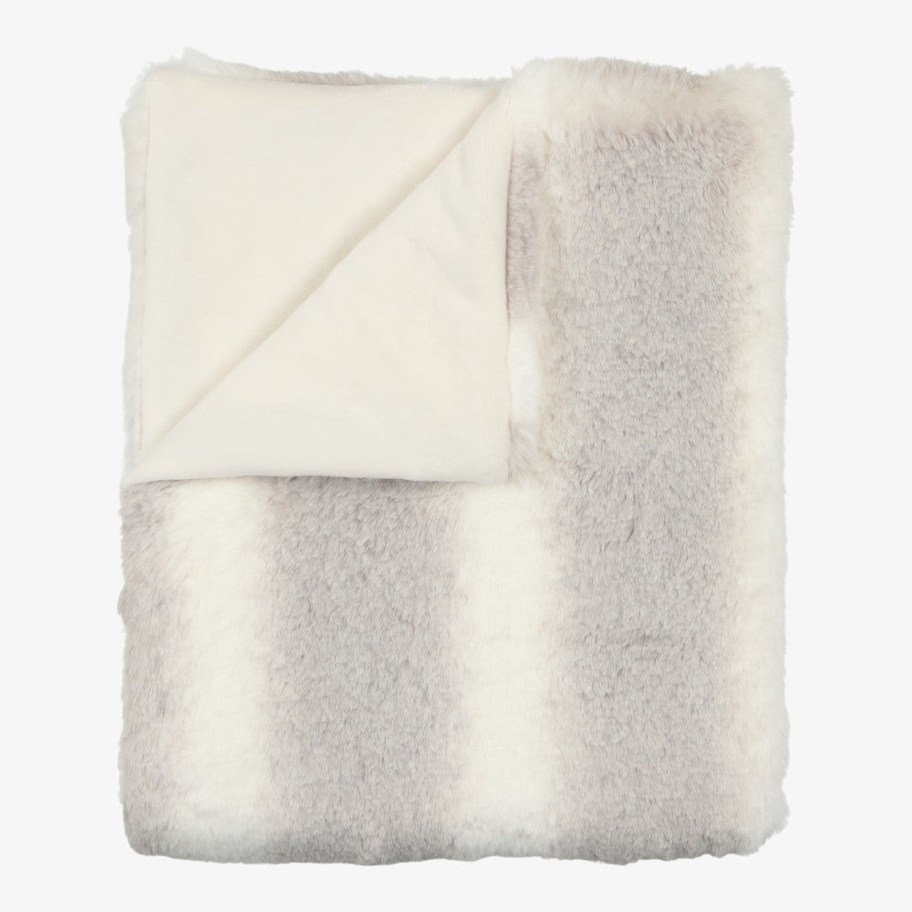 Peluche Heavy Fur Blanket - Crystal Stripe