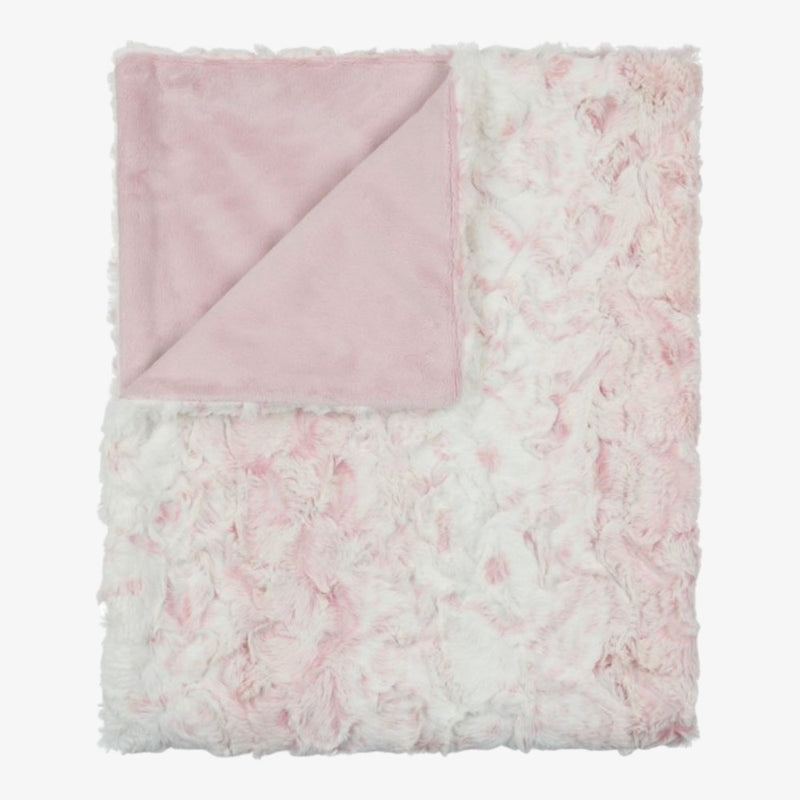 Peluche Speckled Fur Blanket - Pink