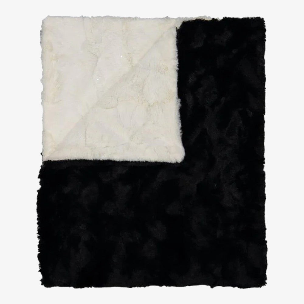 Peluche Solid Fur Blanket - Black